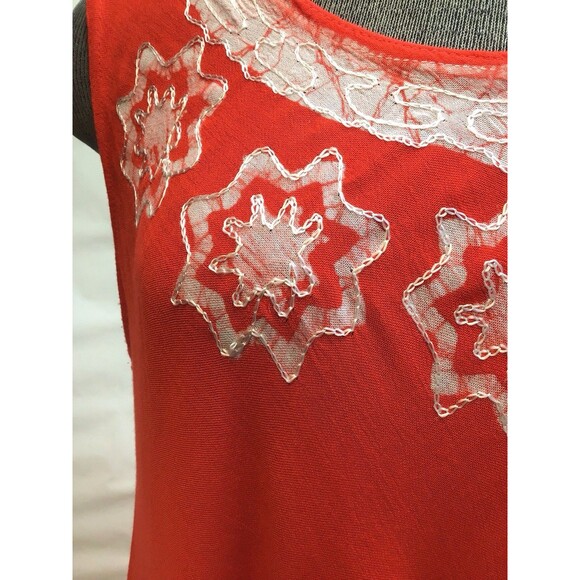 Red Dress, Free Size, Midi,W/Design, Soft,Pam’s Collection,Whimsy - Picture 3 of 6